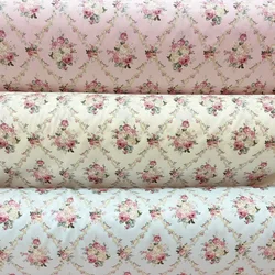 160x50cm Rose Cotton Twill Printed Fabric, Making Bedding Handmade Finish Tablecloth Clothes Cloth