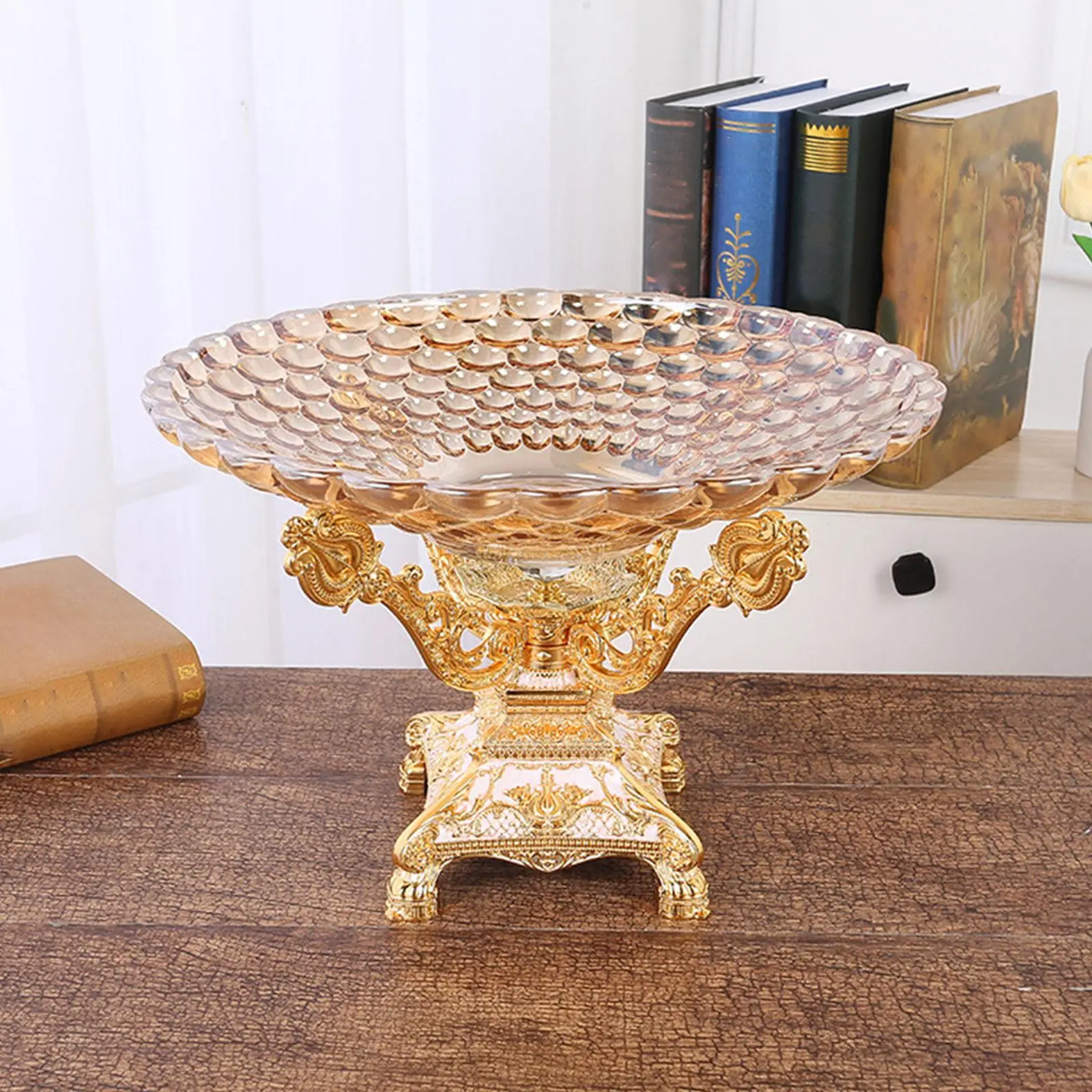 

Pedestal Bowl Home Footed Platter Organizer Footed Plate Fruit Basket Serving Tray for Diner Dessert Cookies Counter Guest Room