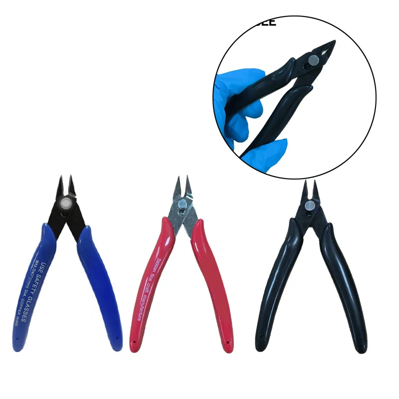 Wire Cutters Electrical Cable Cutting Pliers Anti-Slip  Pliers Automatic rebound function Mini Rubber Handle