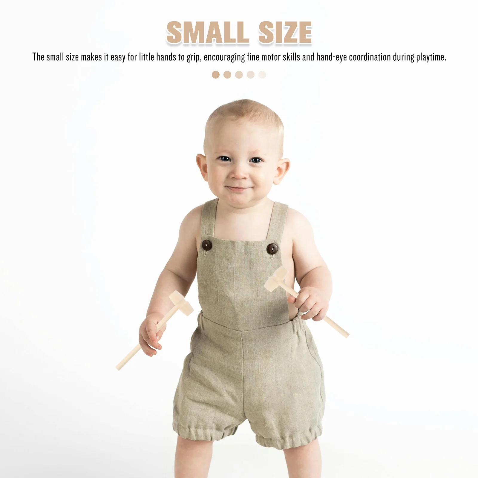 ค้อนไม้ 50 ชิ้นสำหรับเด็ก ทนทานและจับง่าย เหมาะสำหรับพัฒนาทักษะการเคลื่อนไหวและความคิดสร้างสรรค์ ค้อนขนาดเล็ก