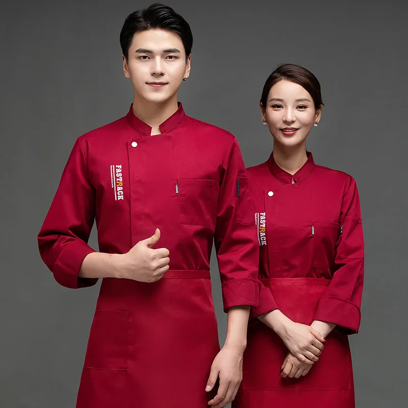 Chef Overalls Men's Long Sleeve Autumn and Winter Clothes Hotel Dining Restaurant Cake Baking Hot Pot Restaurant after Kitchen C