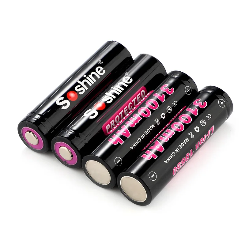 Soshine 18650 3.7V 3100mAh Li-ion Rechargeable Battery With Protected