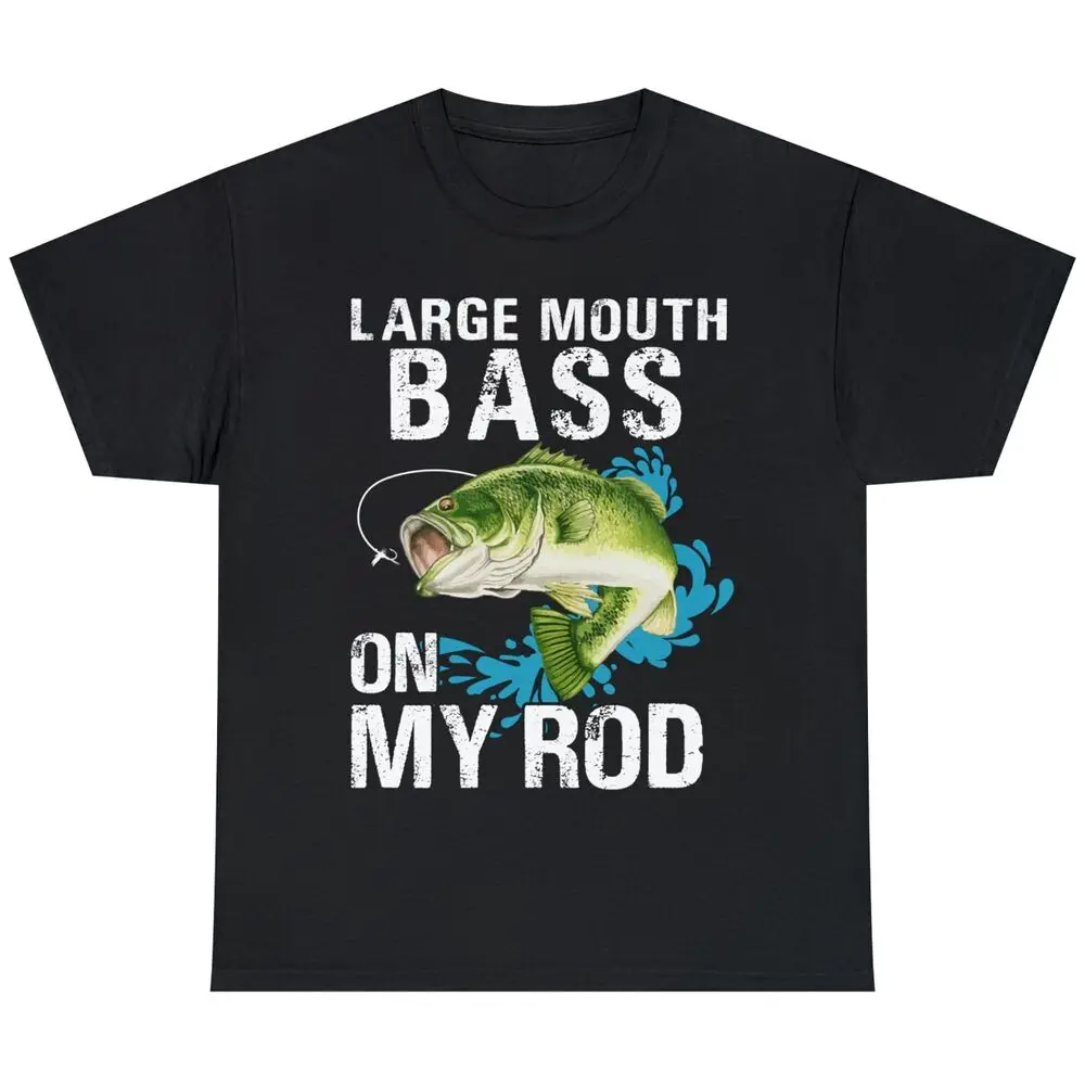 Retro Fishing Tee Large Mouth Bass On My Rod Fishing Gift Unisex T-Shirt Cotton Luxury brand vintage oversized