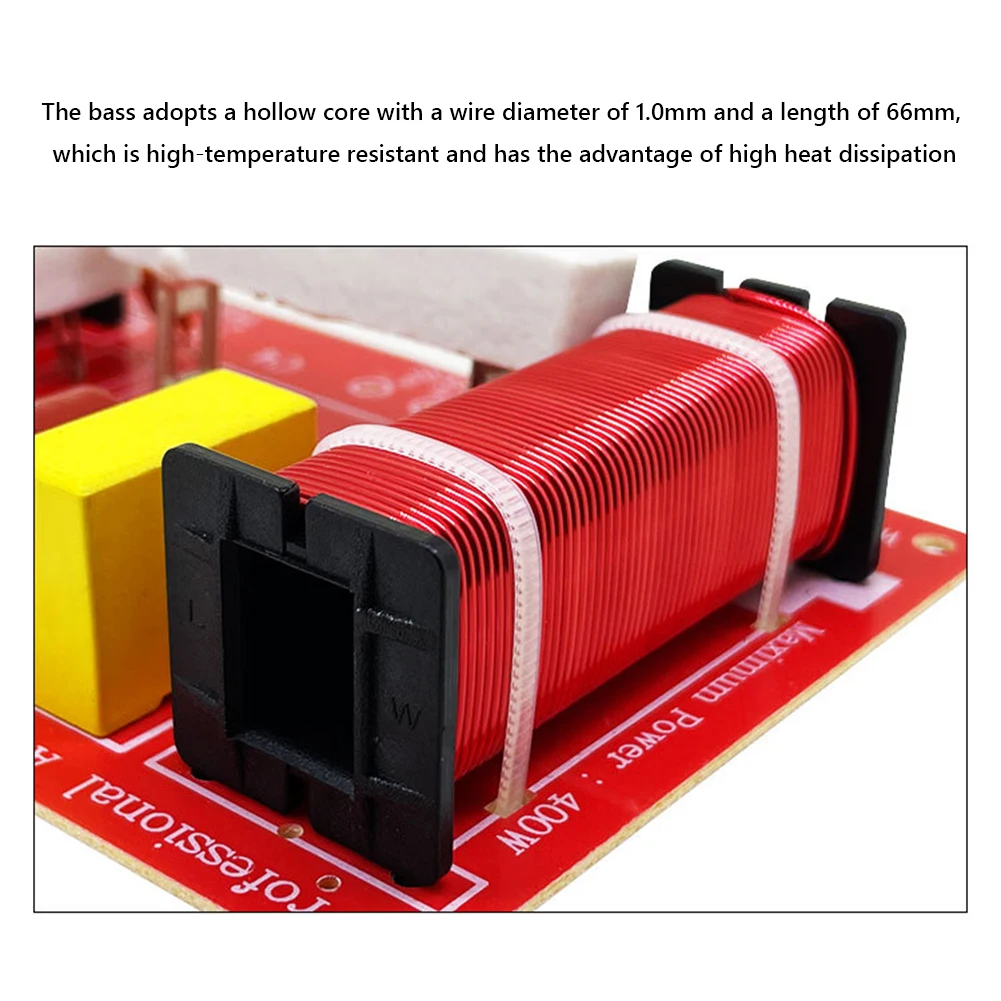 

Модуль кроссовера аудиодинамика 400 Вт, высокая мощность, 2-полосный фильтр для динамиков, делитель частоты 3200 Гц для домашних аудиосистем «сделай сам»