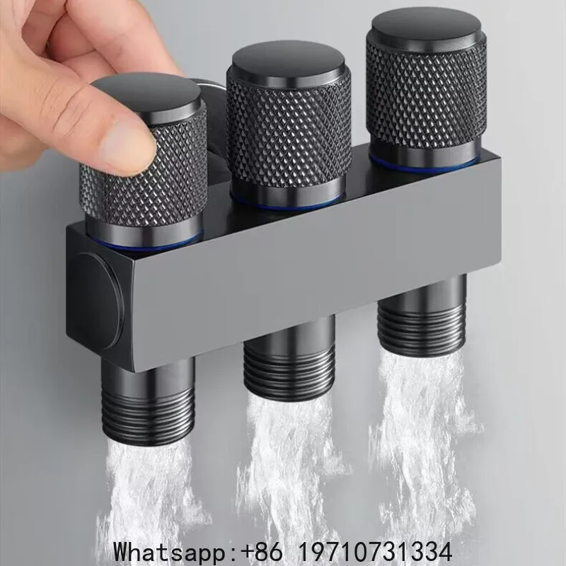 

Angle Valve Independent Switch Three-way Toilet Multifunction Valve Three-control Faucet Washing Machine Faucet One in Three Out