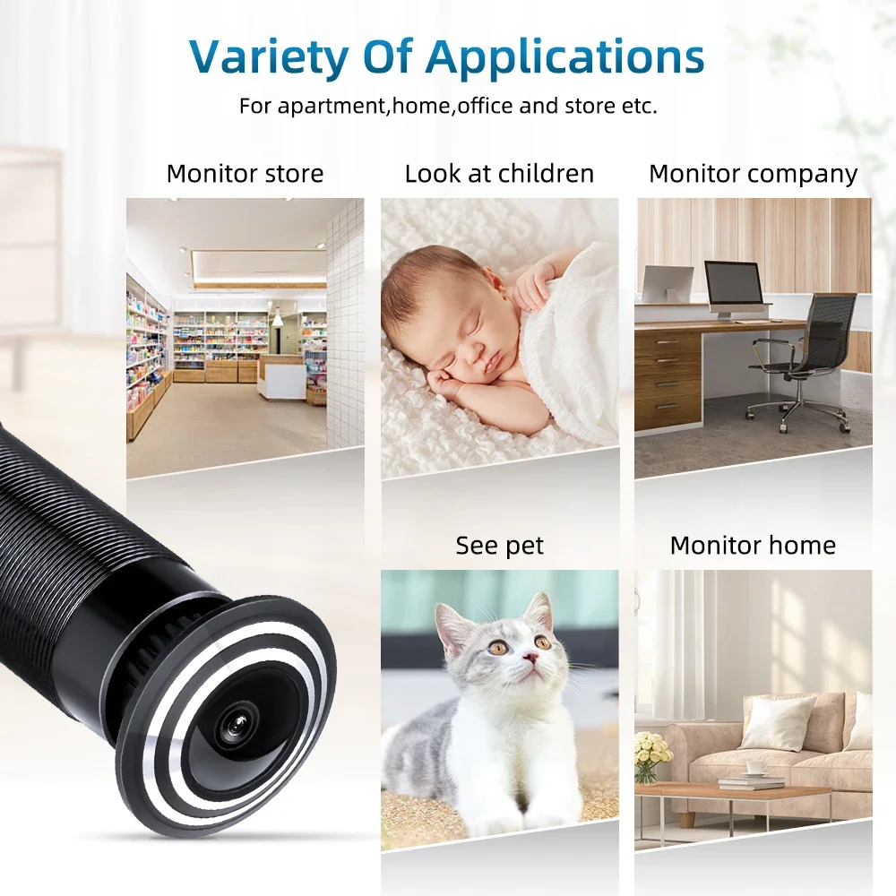 Elecpow Tuya Wifi كاميرا الباب ثقب الباب 1080P 2.4G & 5G الذكية PIR كشف الحركة مراقب الباب لا تعمل البطارية مع التيار المباشر