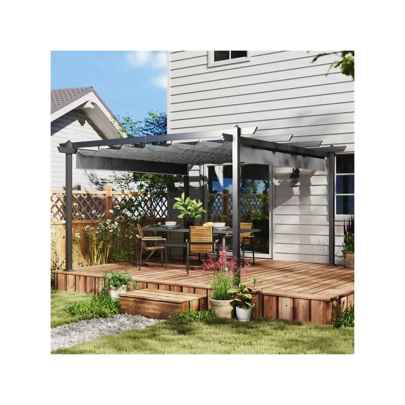 

Пергола с выдвижным навесом для наружного навеса и стиля — регулируемое покрытие на крышу для патио, садов и заднего двора
