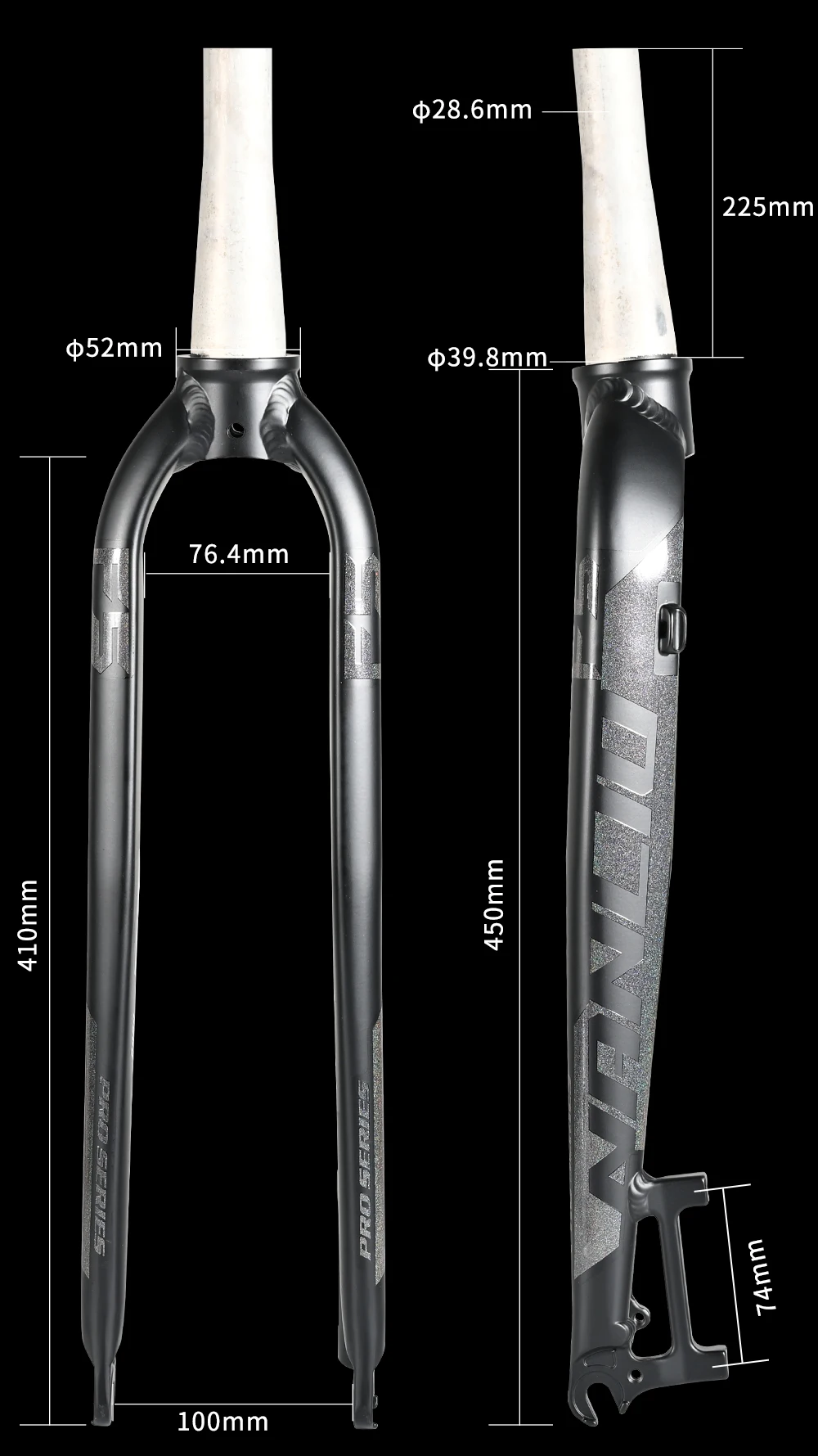 Nanlio F5 matte starre Gabel fit 1/26/27/29 Zoll Aluminium legierung Mountainbike Gabel gerades Rohr 28,6mm a-Säule MTB harte Gabel – Detail 4
