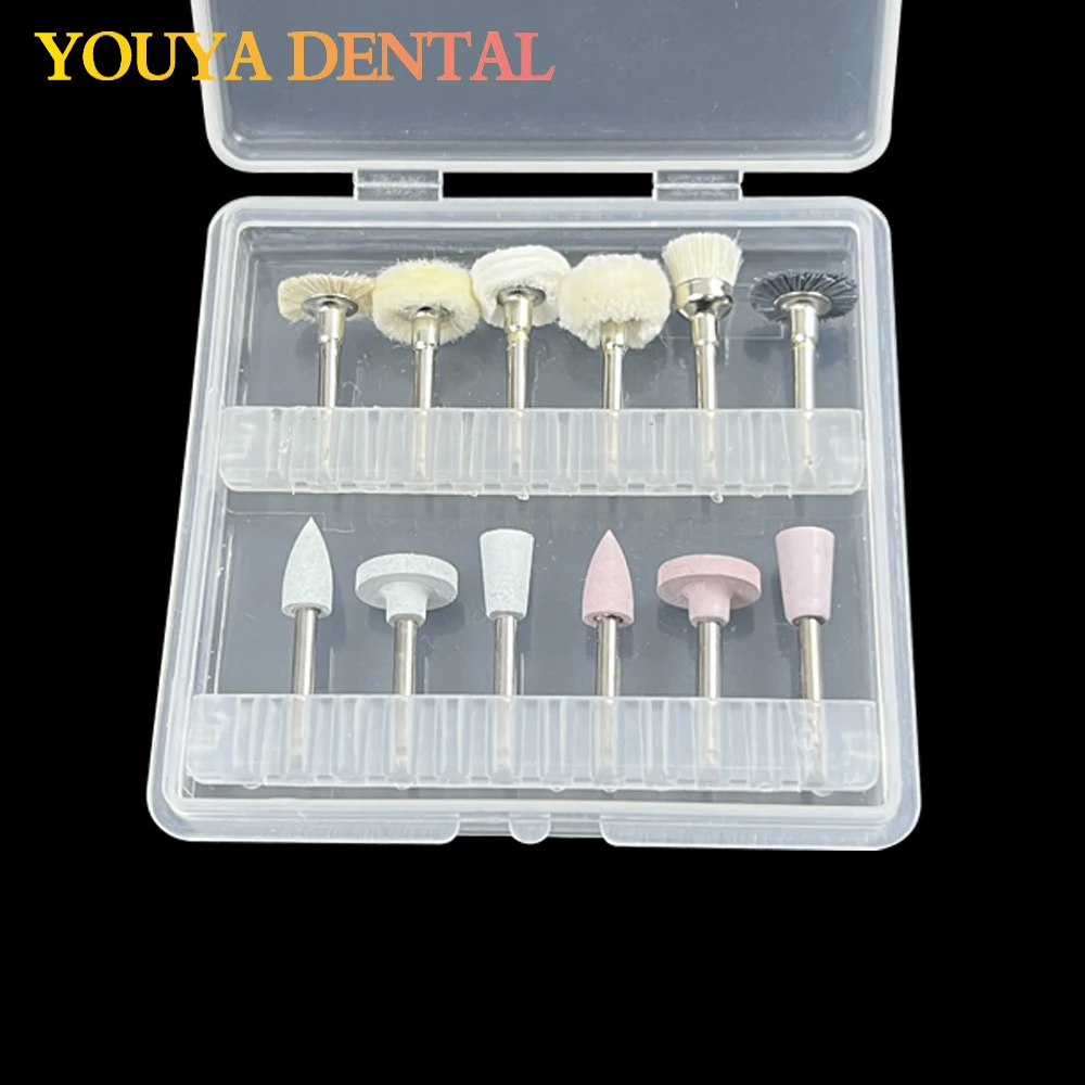 

12pcs/Set Dental HP Kit for Grinding or Polish Ceramic Diamond Burs Brush Material Dental polishing brush Dentist Lab Tools