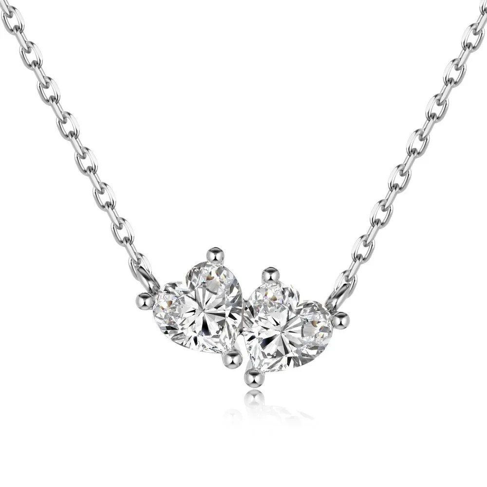 

Korean Version of New S925 Sterling Silver Necklace with Fashionable Zirconia Inlay Designed Specifically for Women, Niche