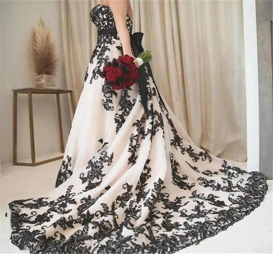 Elegant Evening Dresses for Women customized Black Decal Long Wedding Party Dress Es Tailing Strapless Formal Occasion Dresses