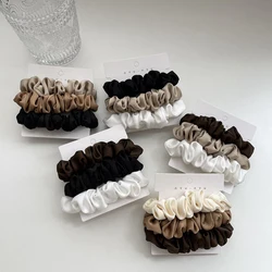 3 pz/set Scrunchies in raso di seta donna tinta unita corda per capelli elegante supporto per coda di cavallo elastico fascia per capelli accessori per capelli