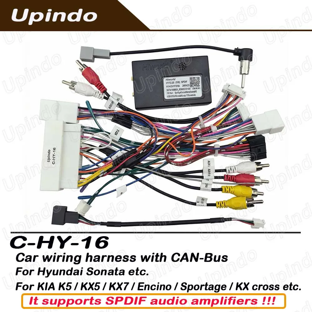 Android Radio Wiring Harness Adapter CAN Bus Decoder Cable For KIA Sportage Sorento K5 KX5 KX7 For Hyundai Sonata Elantra