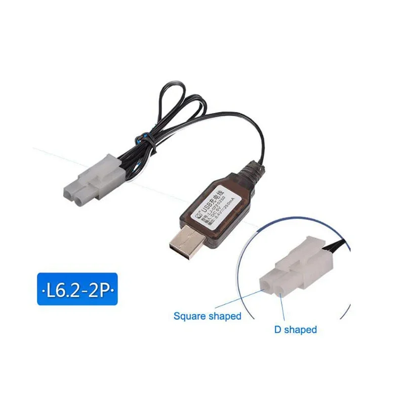 8.4V 250mA Tamiya EL-2P atau L6.2-2P Plug USB pengisi daya dengan lampu LED untuk pesawat mainan mobil remote NiMH NiCD RC pengisi daya baterai