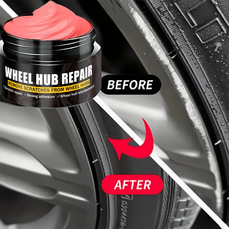 Universal Alloy Wheel Repair Paste - For Fixing Scratches and Curb Damage on Car Rims, Includes a Sponge