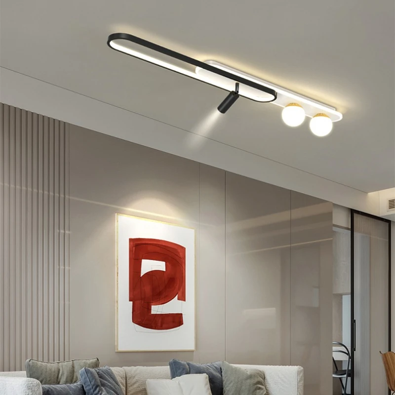 SANDYHA Modern Minimalist Ceiling Light Strip Design LED Lamp for Living Room Decoration Corridor Dining Table Lighting Fixtures