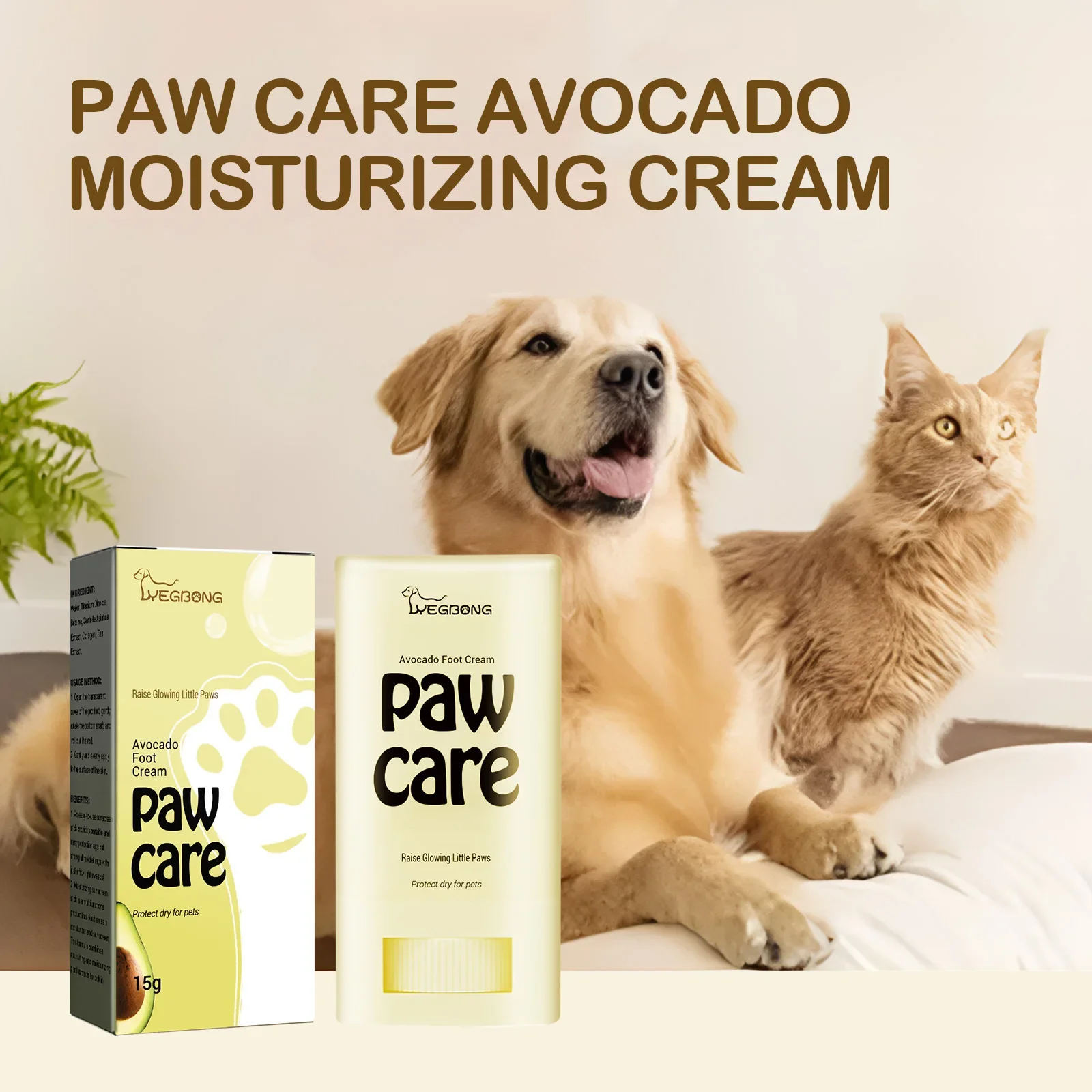 Dog Cat Paw Pad Balm Stick- Nose Balm Soothing Moisturizer Natural Avocado Oil Shea Butter Wax Cream for Pet Dry Cracked  Foot