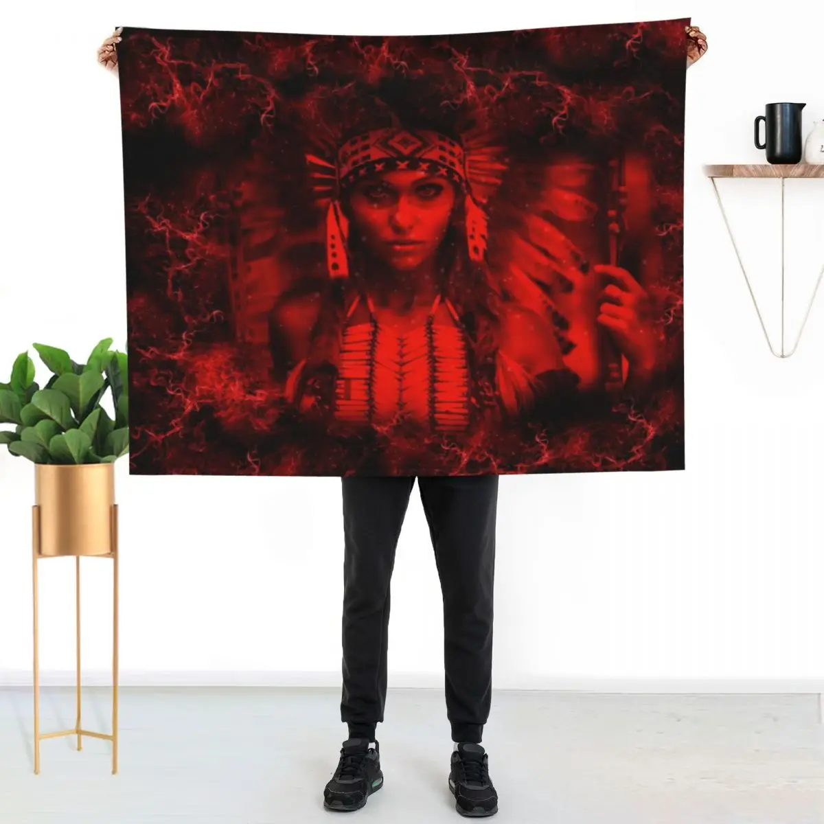 APACHE WOMAN Throw Blanket Plush Sofas Moving heavy to sleep Sofa Throw Beach Blankets
