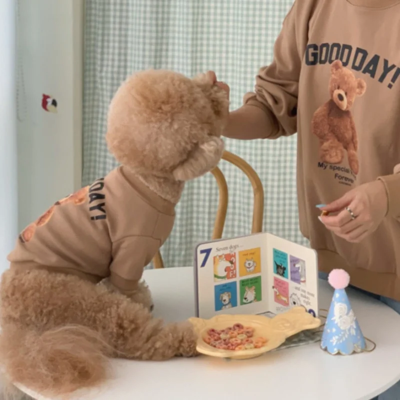 Sudaderas con capucha para perros y mascotas, ropa cálida y suave para perros, sudadera con estampado de oso para cachorros, jersey de moda para gatos, sudaderas con capucha para mascotas, disfraces para perros Chihuahua