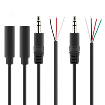 30CM 1M 3,5mm 3-pólový 4-pólový jack DIY kabel pro sluchátka AUX pro opravu sluchátek Náhradní drátový kabel DIY D1 10 nejlepší prodej 3,5mm jack 4pólový - №8