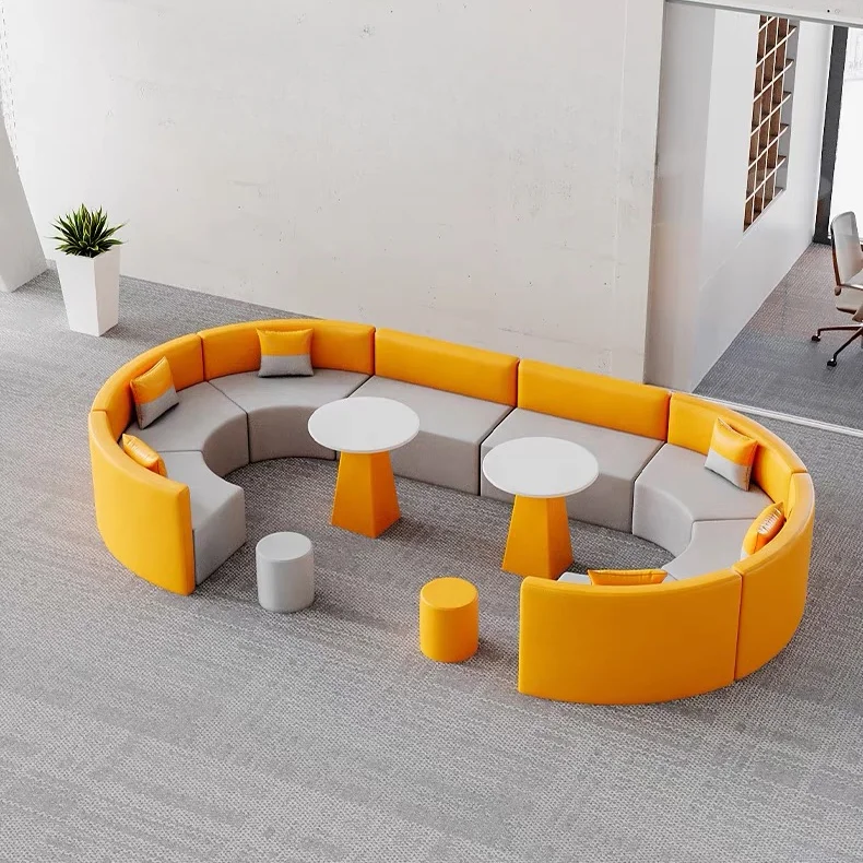 

Creative Rest Area Sofa for Training, Leisure Sofa Shaped Combination, S Arc Type, Parlor Reception, Waiting Office