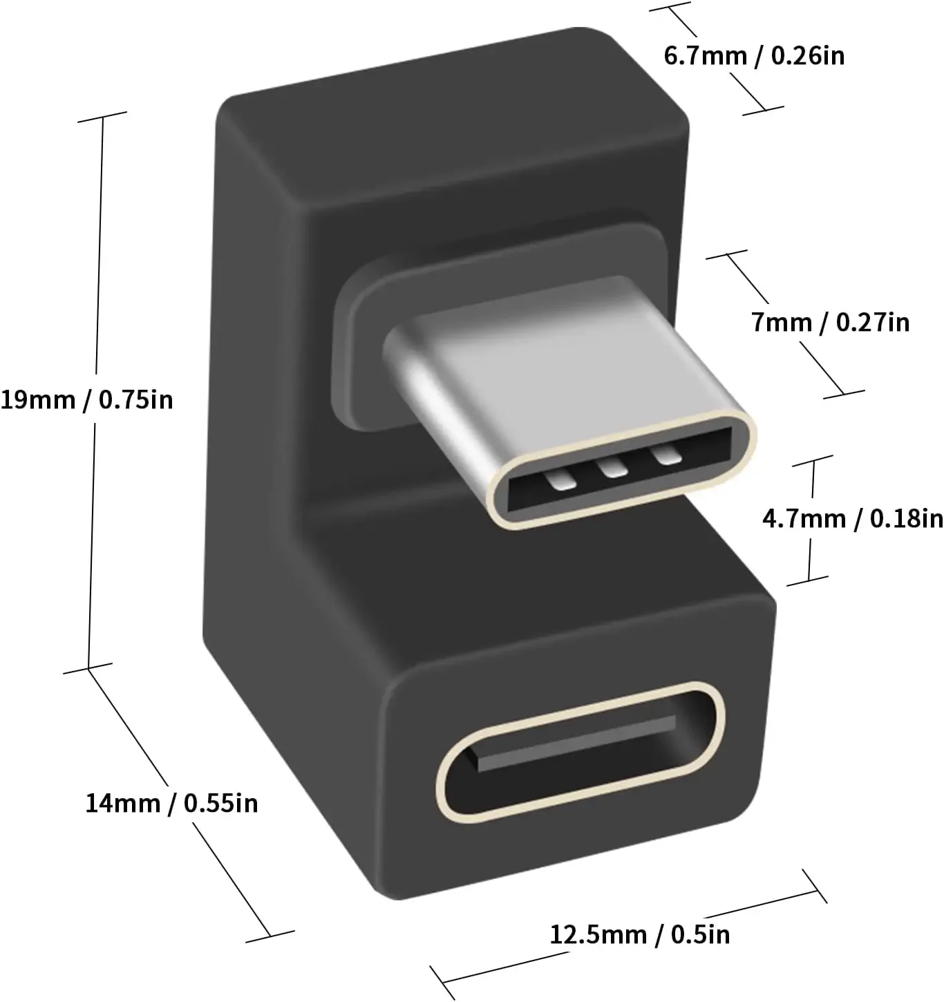 2-Pack USB C Male to Female U-Shape Adapter, 10Gbps High-Speed Data Transfer & Charging Converter for Laptop, Phone