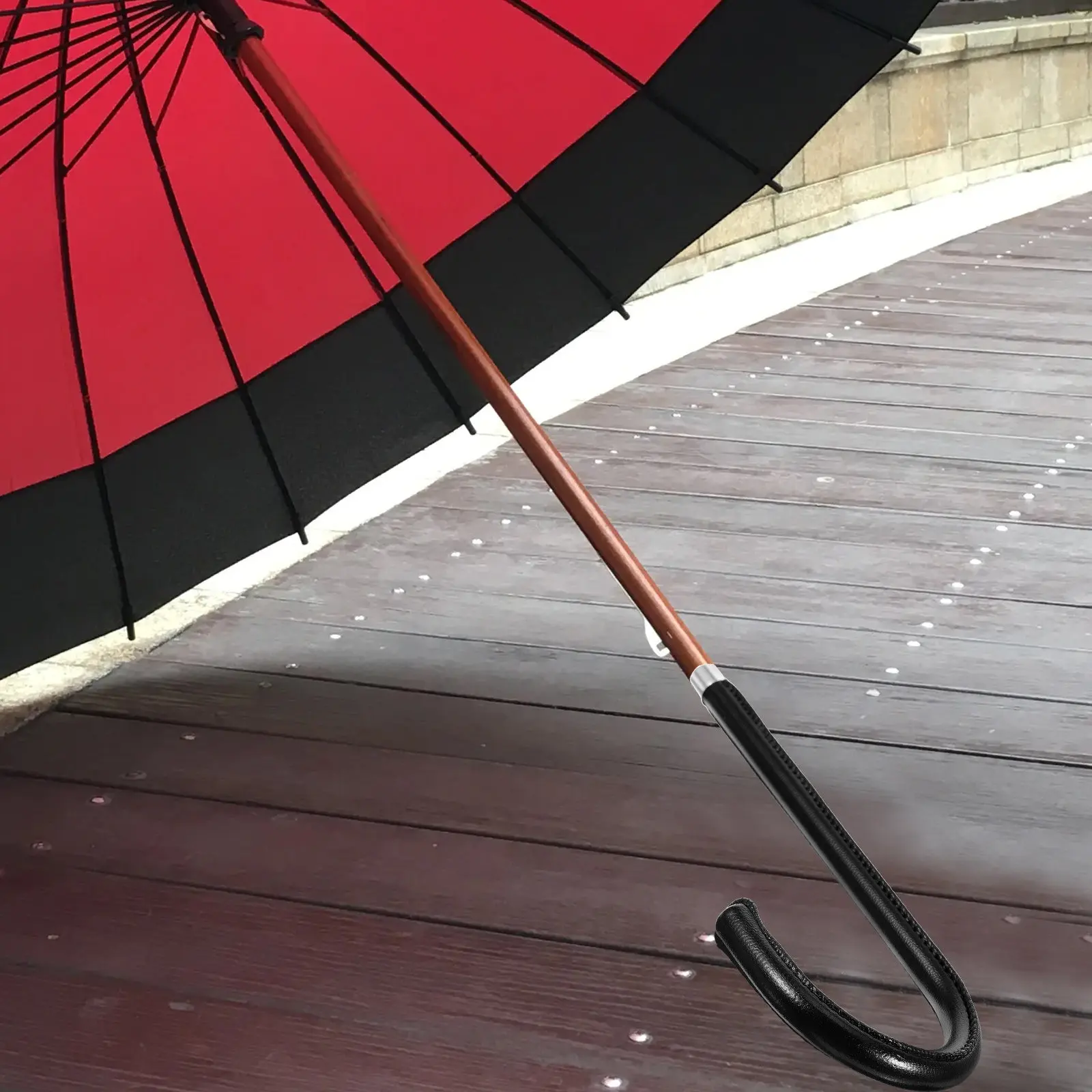 Lightweight Umbrella Replaceable Handles Grip for Handlebar Black Parasol Replacement