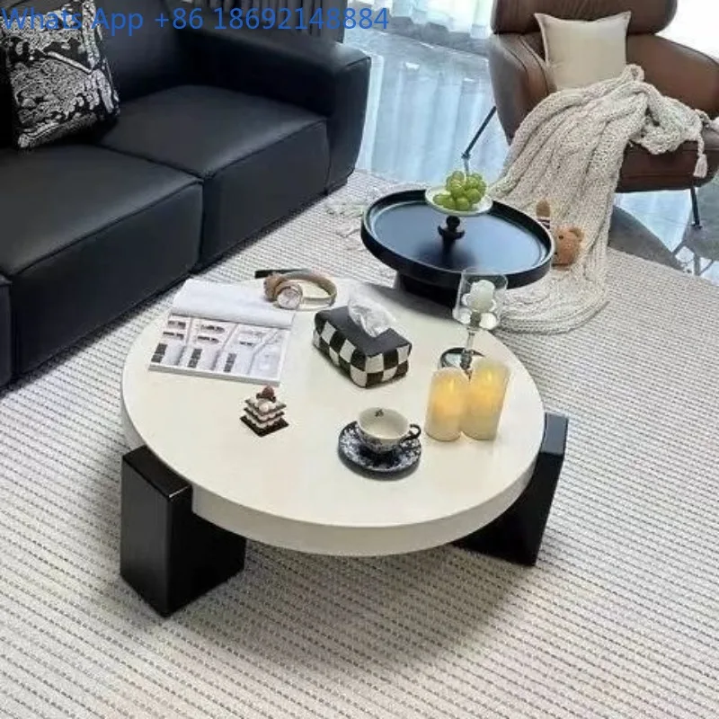 New Cream Style Coffee Table for Living Room, Modern Light Luxury Simple Apartment Home