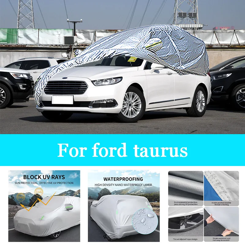 

Car Cover Outdoor Full Exterior Snow Cover Sunshade Waterproof Dustproof Protection with Reflective Strips for Ford Taurus