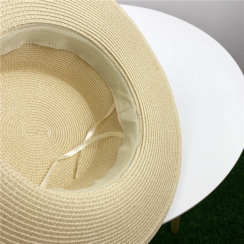 Summer hats for women fashion Beach Hat Flat brim side Female Casual Panama Hat Lady Classic gorros visor Straw hat Women Fedora