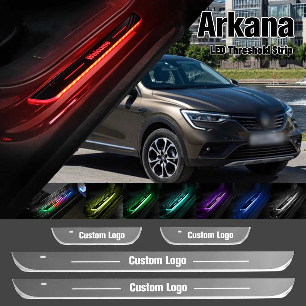 

For Renault Arkana XM3 2018-2023 Car Door Sill Light Customized Logo LED 2020 2021 2022 Welcome Threshold Pedal Lamp Accessories