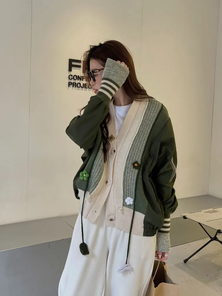 Veste de baseball polyvalente imbibée de gland d'épissage pour femmes, station européenne, printemps, automne, mode, tempérament, nouveau, 2023