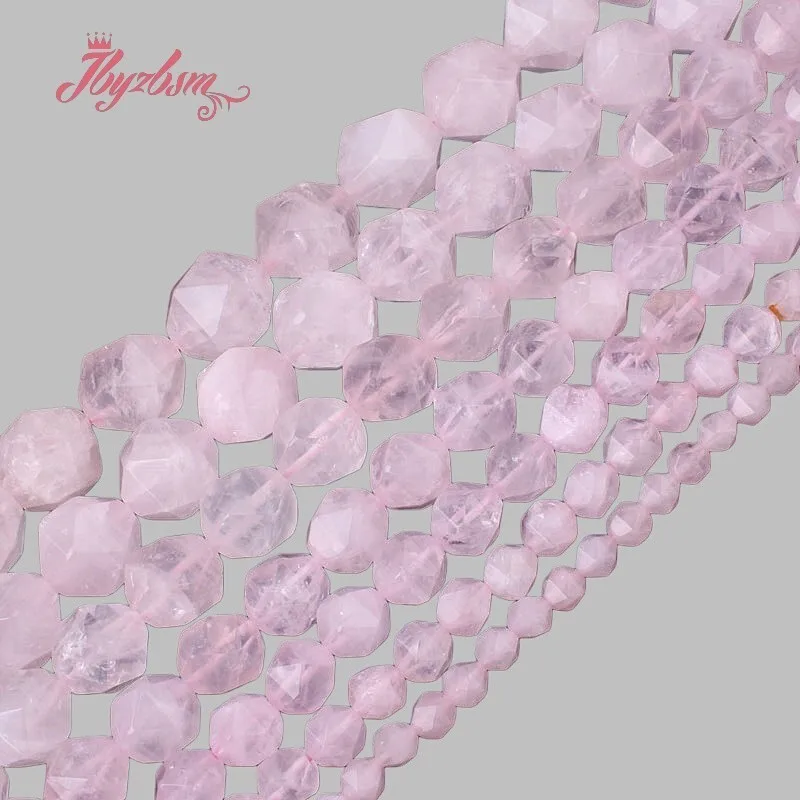 

Natural Rose Quartz Faceted Cube Stone Beads Spacer Strand 15 Inches For DIY Necklace Bracelet Jewelry Making 6/8/10/12mm