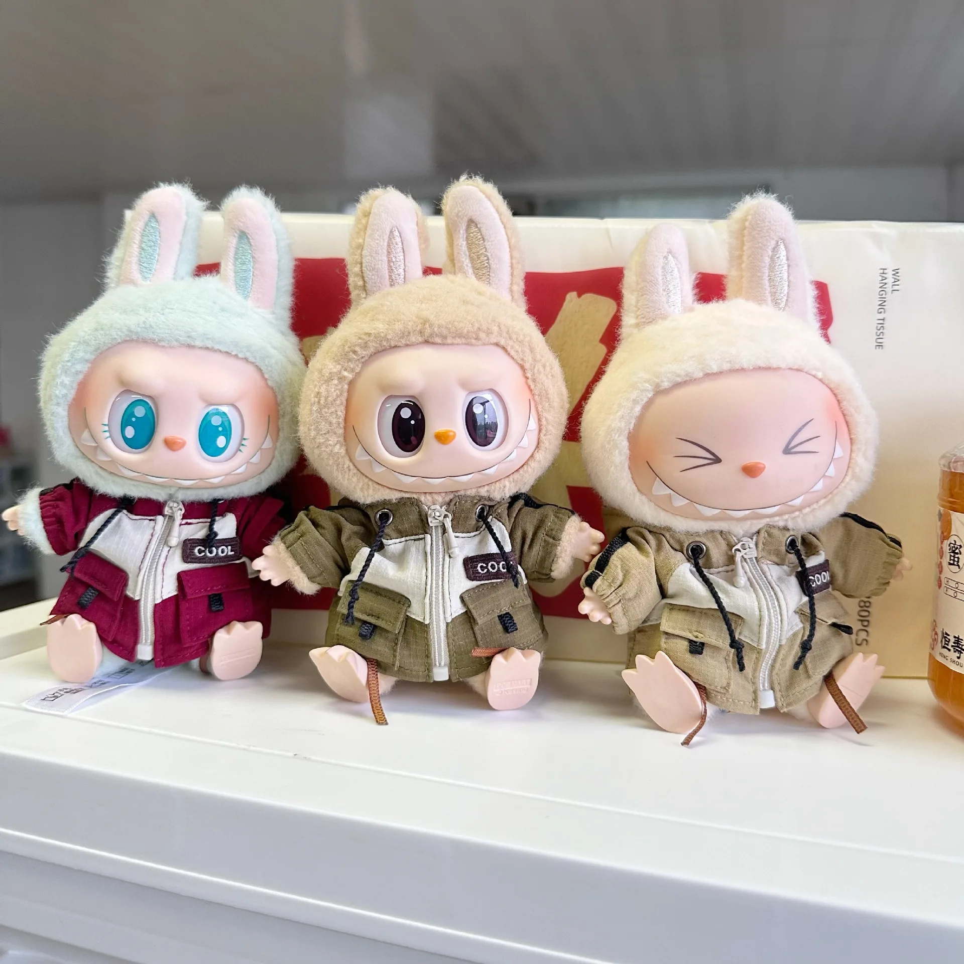 

17cm Mini Plush Doll'S Clothes Outfit Accessories For Korea Kpop Exo Labubu Idol trendy cool tooling pocket Clothing Gift