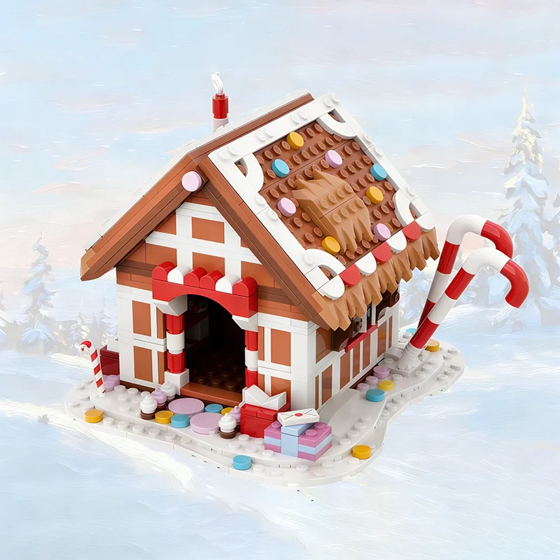 642 Piezas MOC Casa de Jengibre Medieval, Bloques de Construcción, Idea Creativa DIY, Regalo de Navidad, Juguete Educativo