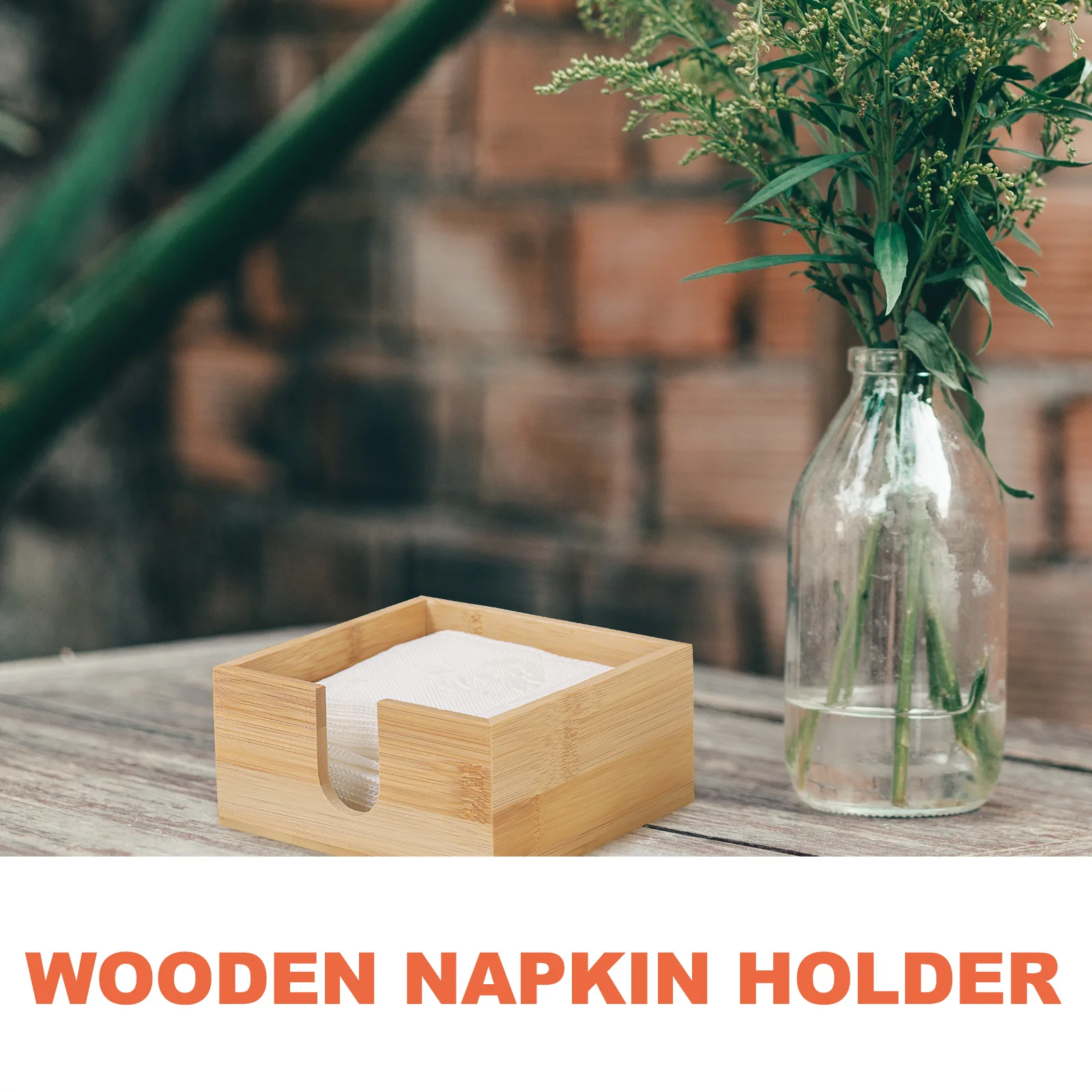 

Wooden Napkin Holder Tabletop Stand Creative Design Smooth Edges For Kitchen Dining Table Decorative Tissue Organizer