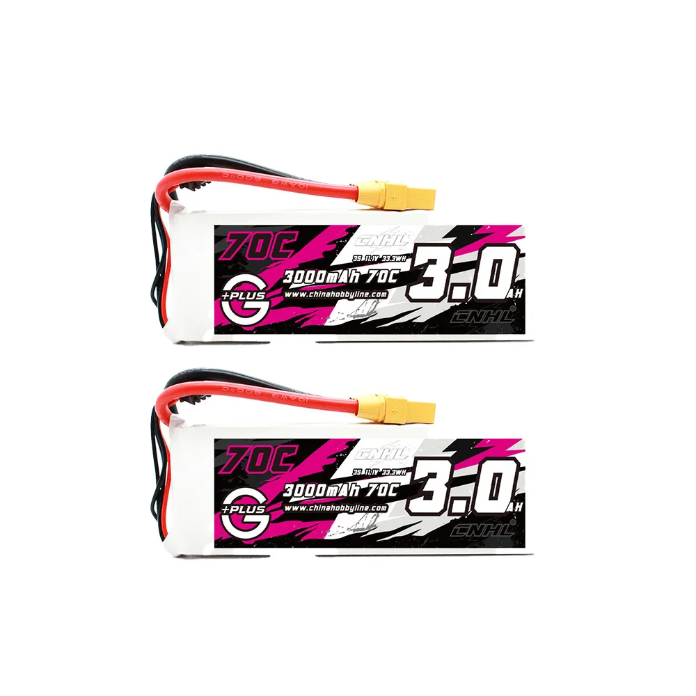 

2PCS CNHL G+Plus 3000mAh 11.1V 3S Lipo Battery 70C with XT90 Plug For RC Quadcopter Helicopter Airplane Drone Car Boat Parts