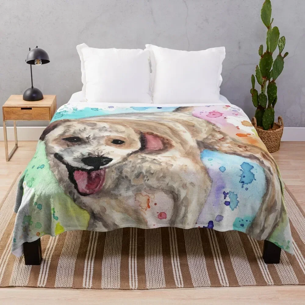 

Watercolour Cavoodle Throw Blanket Soft Bedroom Blanket for Night Sleeping
