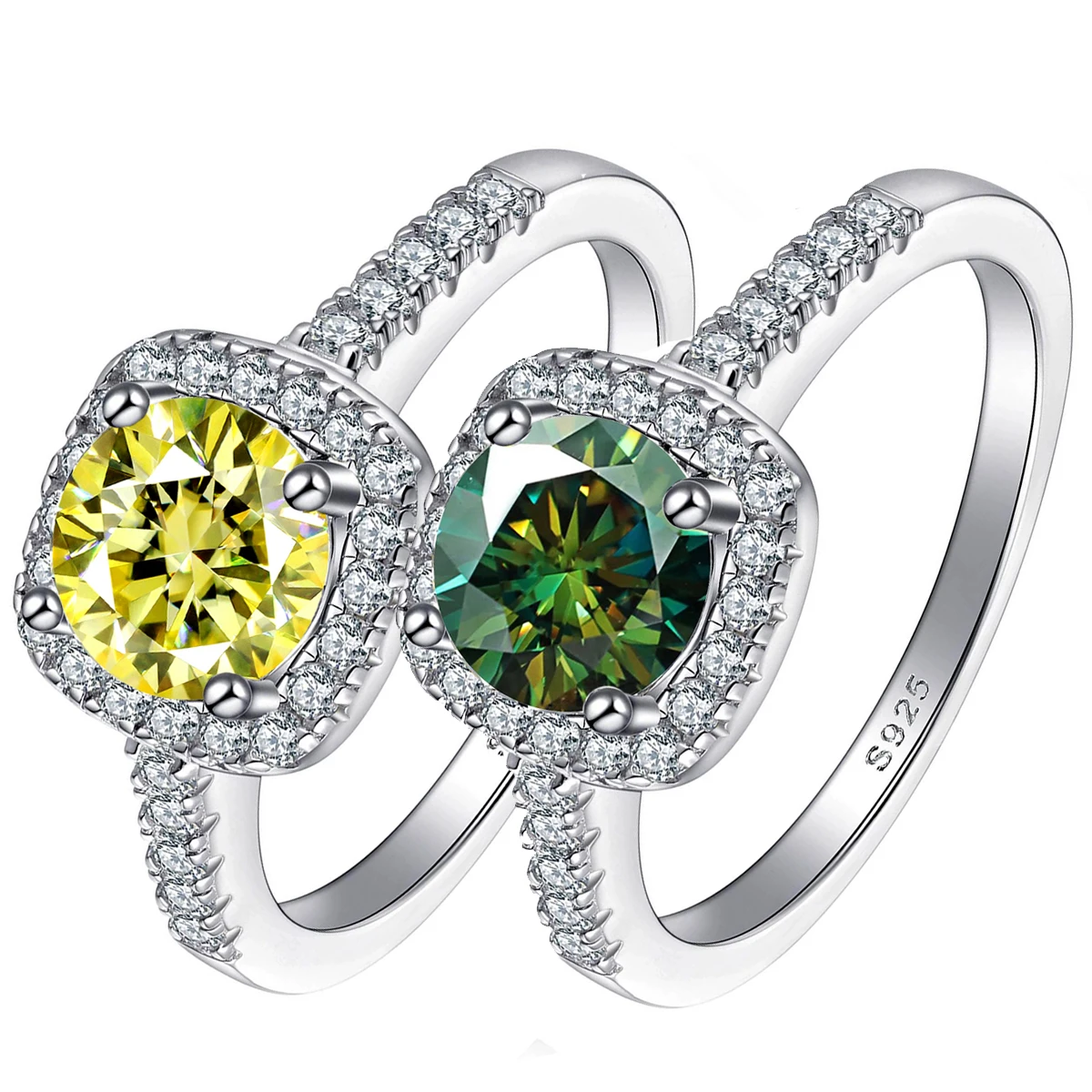 

Luxury 100% 1-2ct Color Moissanite Ring GRA Certificate Passed Diamond Test S925 Silver Ring Women Jewelry Gift