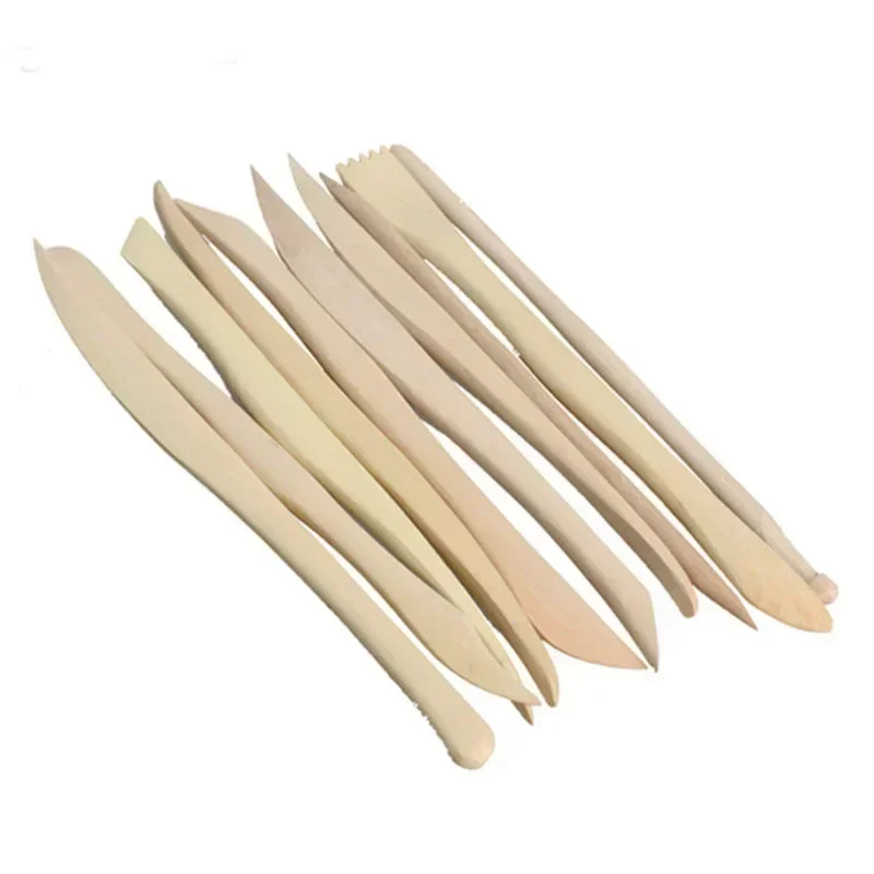 Wooden Clay Sculpture knife Pottery Sharpen Modeling Tools Set 10PCS Wood Knife Great