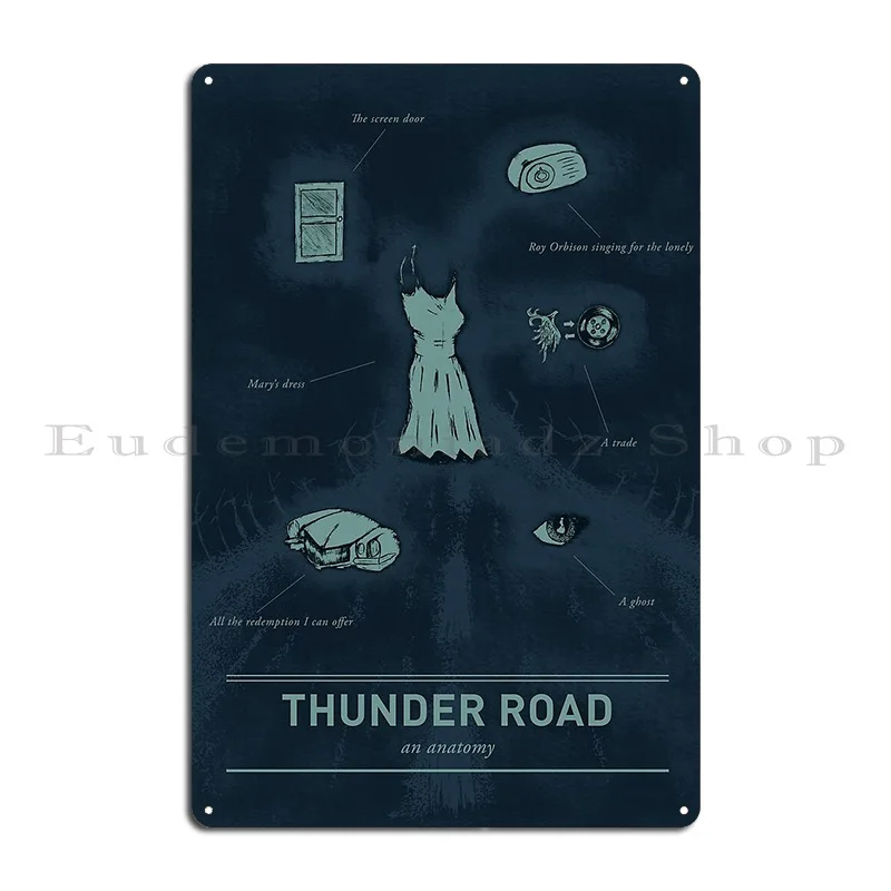 Thunder Road An Anatomy Metal Plaque Poster Cinema Cinema Design Cinema Design Tin Sign Poster