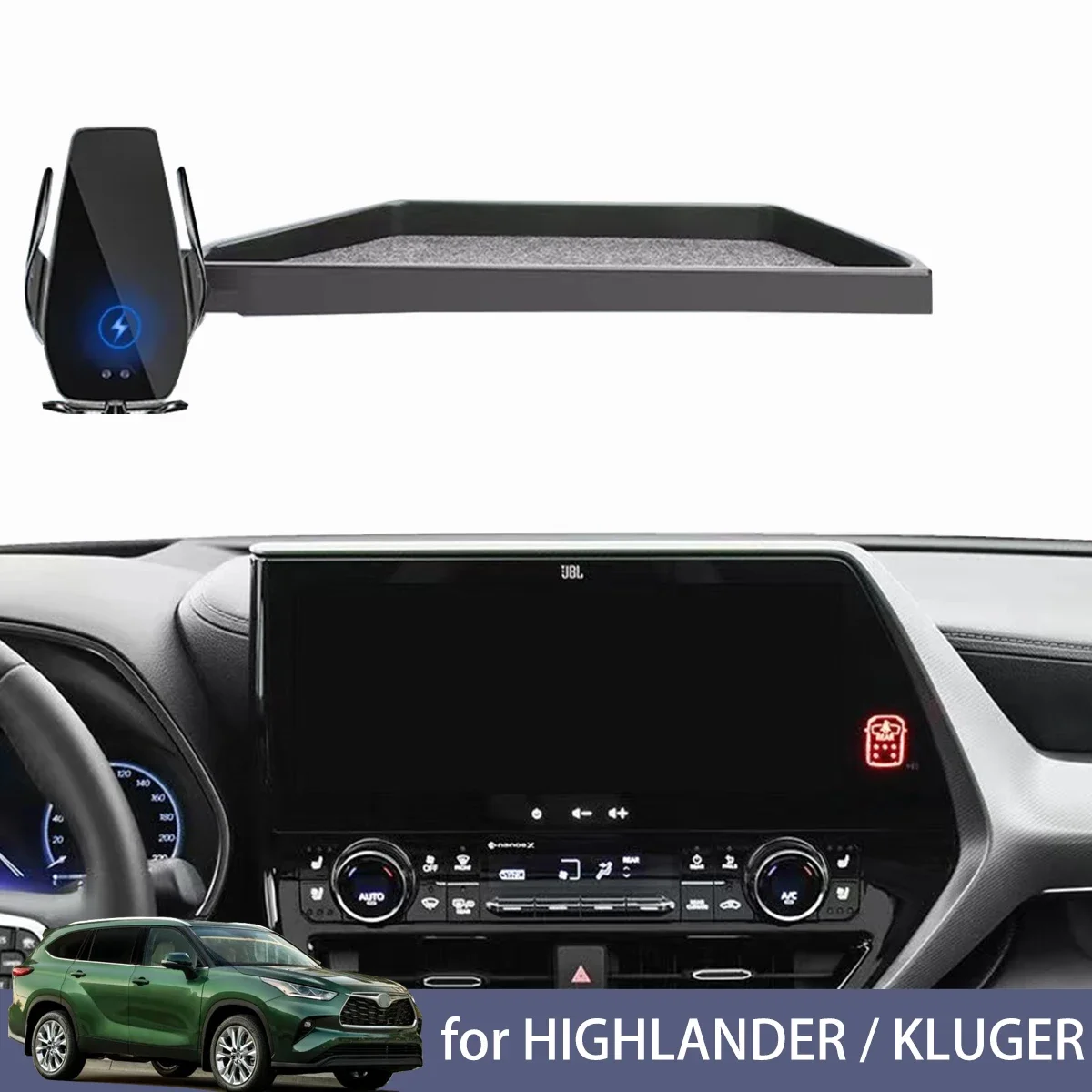 

Car Phone Holder for Toyota HIGHLANDER KLUGER 2021-2024 Screen Navigation Bracket Magnetic Wireless Charging Tray Tidying