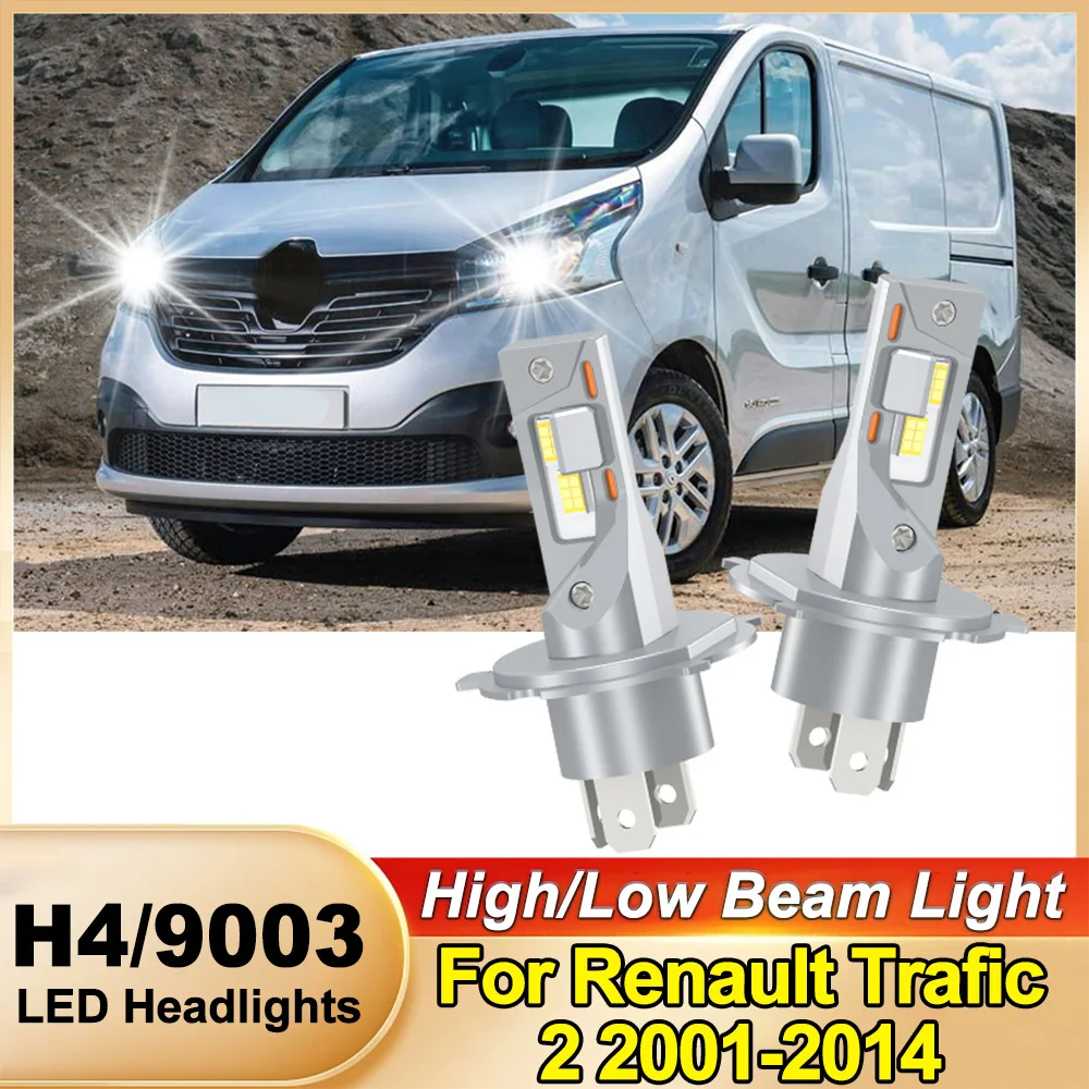 

2PCS LED Headlights H4 9003 Car Light Bulbs 30000LM/Pair CSP Chip Hi Lo Beam Headlamp Bulbs For RENAULT TRAFIC 2 2001-2014 2013