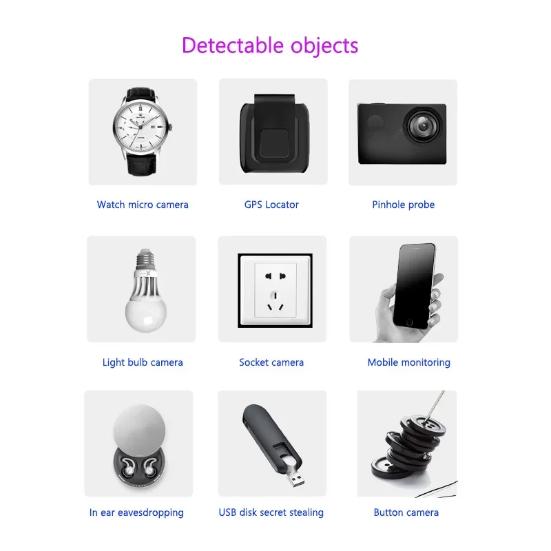 Imagem -05 - Detector Gps de Ondas Eletromagnéticas Scanner de Sinal rf sem Fio Anti Câmera Escondida Localização Detector Magnético Digital Gadgets Spy