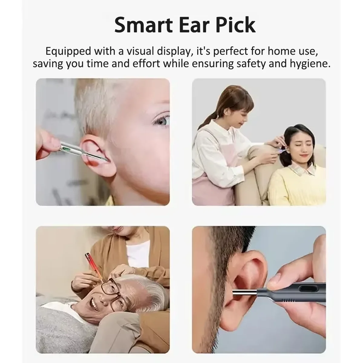 Visual Ear Wax Cleaning Set with Camera Safe Earwax Removal Endoscope with Camera Luminous Otoscope Ear Cleaning Tools Ear Care