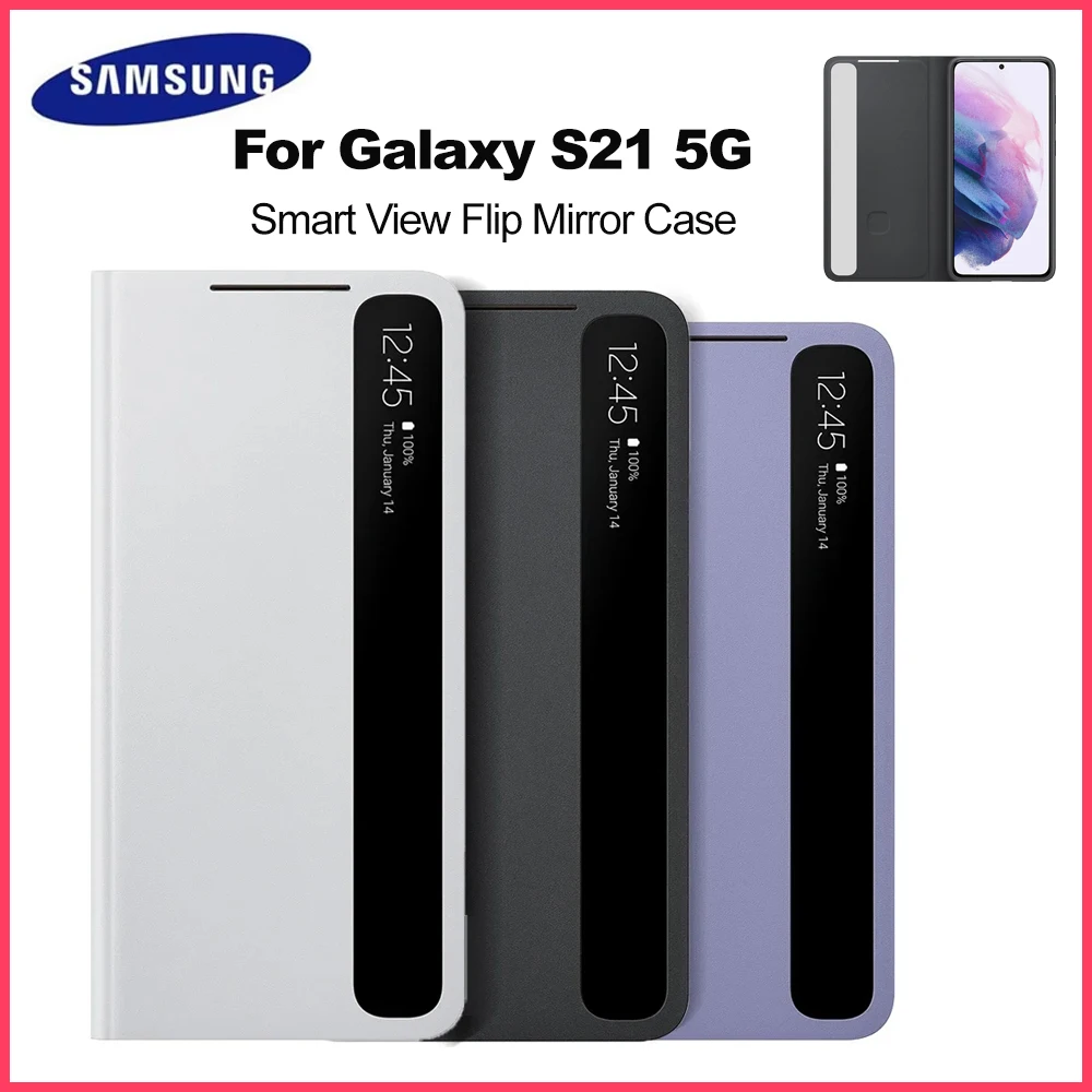 

Для Samsung Galaxy S21 5G Smart View флип-зеркальный чехол Galaxy S21 Clear View Cover светодиодный чехол S-View чехлы EF-ZG991