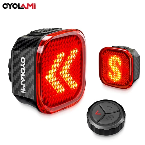 Luces traseras CYCLAMI Team Sync, intermitentes para bicicleta, luz trasera para bicicleta, control remoto inalámbrico, advertencia, luces traseras Cycling Expression