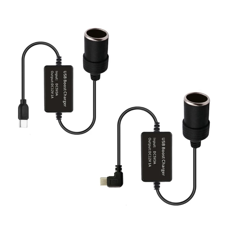 5V To 12V Car Cigarette Socket TYPE C Converter Adapter Plug Connector Adapter Auto Interior Accessories