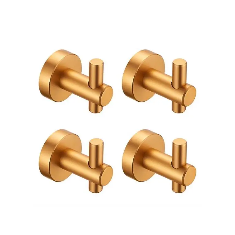 

Round Wall Hanging Hooks with Screws - Brushed Gold, 4 Pack, for Entry Shoe Cabinet, Wardrobe, Bathroom, Bedroom Furniture