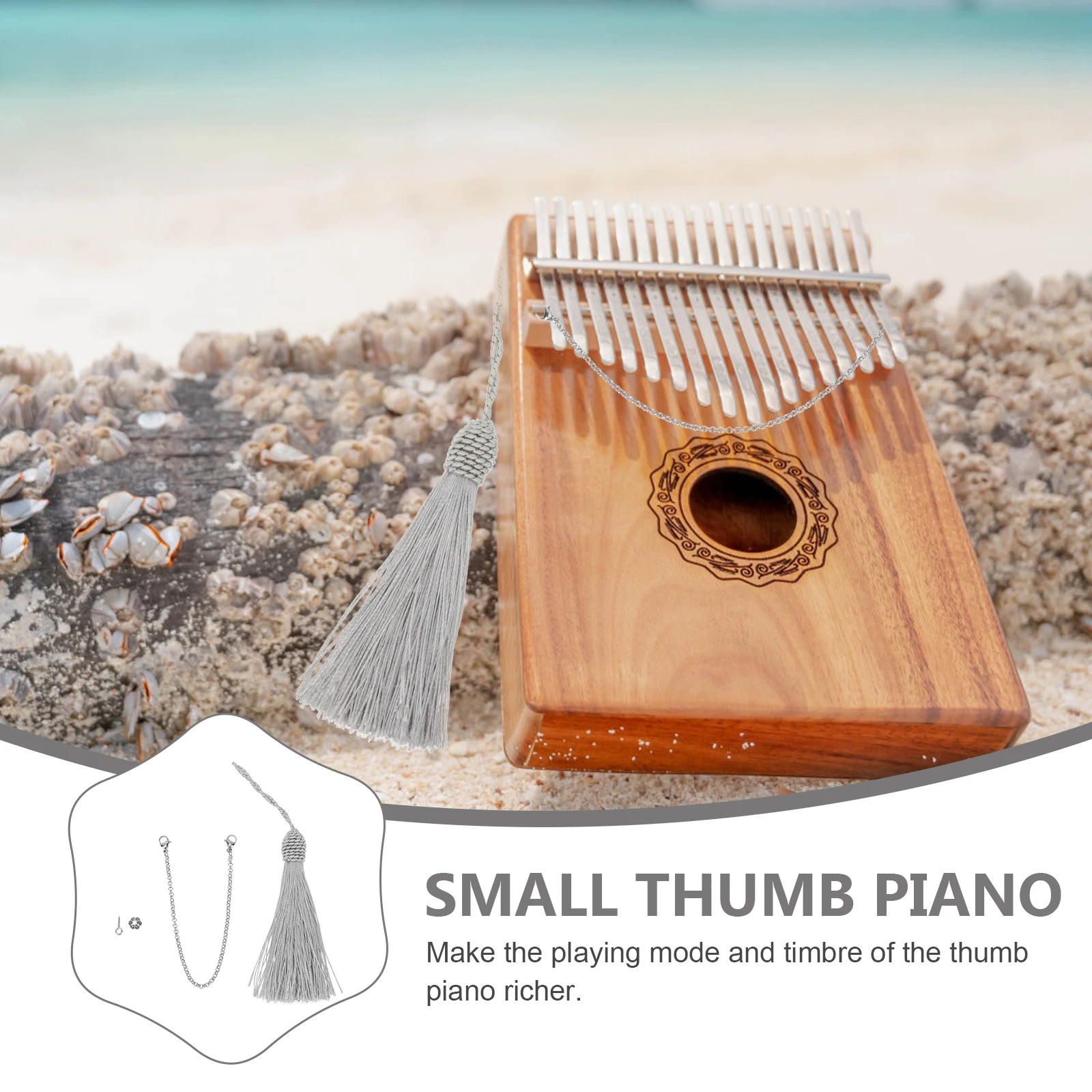 

1Set Thumb Piano Chain Kalimba Replacement Part Easy to Operate Professional Durable Decorative Accessory Kalimba Tremolo